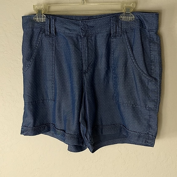 Lee Women's Shorts Midrise Fit Pacific Dot Blue 10 - Picture 1 of 7